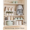 image:imageSONGMICS Cabinet Organizer Shelf Set of 3 Kitchen Counter Shelves Kitchen Storage Spice Rack Stackable Expandable Apricot UKCS220Y01V1Snow White  Matte White