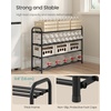 image:imageSONGMICS Expandable Shoe Rack Adjustable Shoe Organizer Storage Shelf Sturdy and HeavyDuty for Closet Entryway Living Room 2Tier Ink Black ULMR026BD014 Tiers 265H