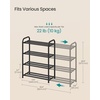 image:imageSONGMICS Expandable Shoe Rack Adjustable Shoe Organizer Storage Shelf Sturdy and HeavyDuty for Closet Entryway Living Room 2Tier Ink Black ULMR026BD014 Tiers 265H