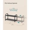 image:imageSONGMICS Expandable Shoe Rack Adjustable Shoe Organizer Storage Shelf Sturdy and HeavyDuty for Closet Entryway Living Room 2Tier Ink Black ULMR026BD012 Tiers 119H