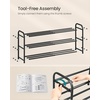 image:imageSONGMICS Expandable Shoe Rack Adjustable Shoe Organizer Storage Shelf Sturdy and HeavyDuty for Closet Entryway Living Room 2Tier Ink Black ULMR026BD013 Tiers 188H