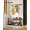 image:imageSONGMICS Expandable Shoe Rack Adjustable Shoe Organizer Storage Shelf Sturdy and HeavyDuty for Closet Entryway Living Room 2Tier Ink Black ULMR026BD013 Tiers 188H