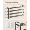 image:imageSONGMICS Expandable Shoe Rack Adjustable Shoe Organizer Storage Shelf Sturdy and HeavyDuty for Closet Entryway Living Room 2Tier Ink Black ULMR026BD014 Tiers 265H