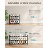 image:imageSONGMICS Expandable Shoe Rack Adjustable Shoe Organizer Storage Shelf Sturdy and HeavyDuty for Closet Entryway Living Room 2Tier Ink Black ULMR026BD013 Tiers 188H