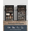 image:imageSONGMICS Home Shoe Rack 10Tier Tall Narrow Metal Shoe Organizer with Dust Cover 112 x 191 x 632 Inches Vertical Storage Cabinet for Closet Entryway BlackBlack