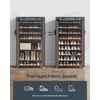 image:imageSONGMICS Home Shoe Rack 10Tier Tall Narrow Metal Shoe Organizer with Dust Cover 112 x 191 x 632 Inches Vertical Storage Cabinet for Closet Entryway BlackGrey