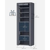 image:imageSONGMICS Home Shoe Rack 10Tier Tall Narrow Metal Shoe Organizer with Dust Cover 112 x 191 x 632 Inches Vertical Storage Cabinet for Closet Entryway BlackGrey