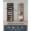 image:imageSONGMICS Home Shoe Rack 10Tier Tall Narrow Metal Shoe Organizer with Dust Cover 112 x 191 x 632 Inches Vertical Storage Cabinet for Closet Entryway BlackBlack