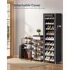 image:imageSONGMICS Home Shoe Rack 10Tier Tall Narrow Metal Shoe Organizer with Dust Cover 112 x 191 x 632 Inches Vertical Storage Cabinet for Closet Entryway BlackBlack