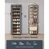 image:imageSONGMICS Home Shoe Rack 10Tier Tall Narrow Metal Shoe Organizer with Dust Cover 112 x 191 x 632 Inches Vertical Storage Cabinet for Closet Entryway BlackGrey