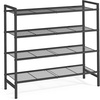 image:imageSONGMICS Metal Shoe Rack Free Standing Shoe Organizer for Entryway Closet Garage Small Spaces HeavyDuty Slim Steel Storage Shelf 4Tier Fits 1520 Pairs Black ULMR044BP01Black