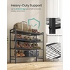 image:imageSONGMICS Metal Shoe Rack Free Standing Shoe Organizer for Entryway Closet Garage Small Spaces HeavyDuty Slim Steel Storage Shelf 4Tier Fits 1520 Pairs Black ULMR044BP01Black
