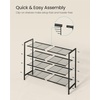 image:imageSONGMICS Metal Shoe Rack Free Standing Shoe Organizer for Entryway Closet Garage Small Spaces HeavyDuty Slim Steel Storage Shelf 4Tier Fits 1520 Pairs Black ULMR044BP01Black