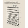 image:imageSONGMICS Metal Shoe Rack Free Standing Shoe Organizer for Entryway Closet Garage Small Spaces HeavyDuty Slim Steel Storage Shelf 4Tier Fits 1520 Pairs Black ULMR044BP01Black
