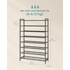 image:imageSONGMICS Metal Shoe Rack Free Standing Shoe Organizer for Entryway Closet Garage Small Spaces HeavyDuty Slim Steel Storage Shelf 4Tier Fits 1520 Pairs Black ULMR044BP01Black