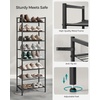 image:imageSONGMICS Metal Shoe Rack Free Standing Shoe Organizer for Entryway Closet Garage Small Spaces HeavyDuty Slim Steel Storage Shelf 4Tier Fits 1520 Pairs Black ULMR044BP01Black