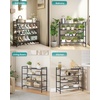 image:imageSONGMICS Metal Shoe Rack Free Standing Shoe Organizer for Entryway Closet Garage Small Spaces HeavyDuty Slim Steel Storage Shelf 4Tier Fits 1520 Pairs Black ULMR044BP01Black