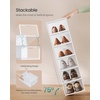 image:imageSONGMICS Shoe Boxes Shoe Storage Organizers Rack for Closet Plastic Stackable Sneaker Containers Case 12 Pack Transparent and Cloud White ULSP312W01Transparent  Cloud White