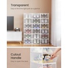 image:imageSONGMICS Shoe Boxes Shoe Storage Organizers Rack for Closet Plastic Stackable Sneaker Containers Case 12 Pack Transparent and Cloud White ULSP312W01Transparent  Cloud White