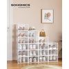 image:imageSONGMICS Shoe Boxes Shoe Storage Organizers Rack for Closet Plastic Stackable Sneaker Containers Case 12 Pack Transparent and Cloud White ULSP312W01Transparent  Cloud White