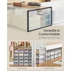 image:imageSONGMICS Shoe Boxes Shoe Storage Organizers Rack for Closet Plastic Stackable Sneaker Containers Case 12 Pack Transparent and Cloud White ULSP312W01Transparent  Ink Black