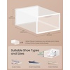 image:imageSONGMICS Shoe Boxes Shoe Storage Organizers Rack for Closet Plastic Stackable Sneaker Containers Case 12 Pack Transparent and Cloud White ULSP312W01Transparent  Cloud White