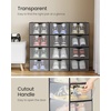 image:imageSONGMICS Shoe Boxes Shoe Storage Organizers Rack for Closet Plastic Stackable Sneaker Containers Case 12 Pack Transparent and Cloud White ULSP312W01Transparent  Ink Black