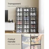 image:imageSONGMICS Shoe Boxes Shoe Storage Organizers Rack for Closet Plastic Stackable Sneaker Containers Case 12 Pack Transparent and Cloud White ULSP312W01Transparent  Ink Black