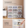image:imageSONGMICS Shoe Boxes Shoe Storage Organizers Rack for Closet Plastic Stackable Sneaker Containers Case 12 Pack Transparent and Cloud White ULSP312W01Transparent  Cloud White