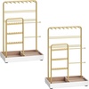 image:imageSONGMICS Bracelet Holder Stand Jewelry Display Stand Jewelry Organizer with 2 Tiers and Velvet Tray Removable Ring Holder Cream White and Pale Gold UJJS039W101Pale Gold