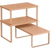 image:imageSONGMICS Cabinet Organizer Shelf Set of 3 Kitchen Counter Shelves Kitchen Storage Spice Rack Stackable Expandable Apricot UKCS220Y01V1Apricot
