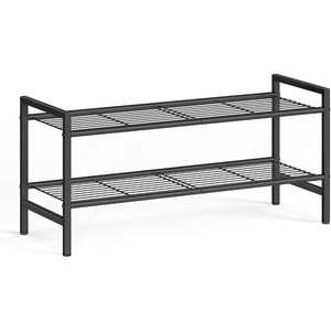 image:imageSONGMICS Metal Shoe Rack Free Standing Shoe Organizer for Entryway Closet Garage Small Spaces HeavyDuty Slim Steel Storage Shelf 4Tier Fits 1520 Pairs Black ULMR044BP01Black