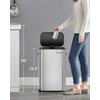 image:imageSONGMICS 2 x 66 Gallon Open Top Trash Can Dual Compartment Garbage Can for Waste and Recycling Stainless Steel Trash Bin for Office Restaurant Commercial Use Metallic Silver ULTB710E50Silver
