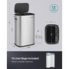 image:imageSONGMICS 2 x 66 Gallon Open Top Trash Can Dual Compartment Garbage Can for Waste and Recycling Stainless Steel Trash Bin for Office Restaurant Commercial Use Metallic Silver ULTB710E50Silver