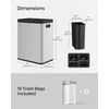 image:imageSONGMICS 2 x 66 Gallon Open Top Trash Can Dual Compartment Garbage Can for Waste and Recycling Stainless Steel Trash Bin for Office Restaurant Commercial Use Metallic Silver ULTB710E50Metallic Silver
