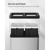 image:imageSONGMICS 2 x 66 Gallon Open Top Trash Can Dual Compartment Garbage Can for Waste and Recycling Stainless Steel Trash Bin for Office Restaurant Commercial Use Metallic Silver ULTB710E50Metallic Silver
