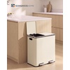 image:imageSONGMICS HOME Trash Can with 2 Compartments for Kitchen Garbage Can with 15 Trash Bags BeigeBeige