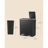 image:imageSONGMICS HOME Trash Can with 2 Compartments for Kitchen Garbage Can with 15 Trash Bags BeigeBlack