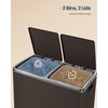 image:imageSONGMICS HOME Trash Can with 2 Compartments for Kitchen Garbage Can with 15 Trash Bags BeigeBrown