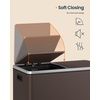 image:imageSONGMICS HOME Trash Can with 2 Compartments for Kitchen Garbage Can with 15 Trash Bags BeigeBrown