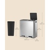 image:imageSONGMICS HOME Trash Can with 2 Compartments for Kitchen Garbage Can with 15 Trash Bags BeigeSilver