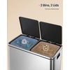 image:imageSONGMICS HOME Trash Can with 2 Compartments for Kitchen Garbage Can with 15 Trash Bags BeigeSilver