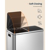 image:imageSONGMICS HOME Trash Can with 2 Compartments for Kitchen Garbage Can with 15 Trash Bags BeigeSilver