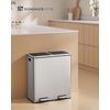 image:imageSONGMICS HOME Trash Can with 2 Compartments for Kitchen Garbage Can with 15 Trash Bags BeigeSilver
