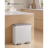 image:imageSONGMICS HOME Trash Can with 2 Compartments for Kitchen Garbage Can with 15 Trash Bags BeigeWhite