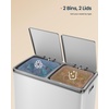 image:imageSONGMICS HOME Trash Can with 2 Compartments for Kitchen Garbage Can with 15 Trash Bags BeigeWhite