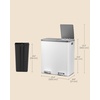 image:imageSONGMICS HOME Trash Can with 2 Compartments for Kitchen Garbage Can with 15 Trash Bags BeigeWhite