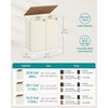 image:imageSONGMICS Laundry Hamper 110L Laundry Basket with Lid Clothes Hamper with Wheels Collapsible Removable Liner Bag IronMade Laundry Sorter Natural Beige and Cream White ULCB211N01Natural Beige  Cream White