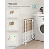 image:imageSONGMICS Laundry Hamper 110L Laundry Basket with Lid Clothes Hamper with Wheels Collapsible Removable Liner Bag IronMade Laundry Sorter Natural Beige and Cream White ULCB211N01Natural Beige  Cream White