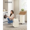 image:imageSONGMICS Laundry Hamper 110L Laundry Basket with Lid Clothes Hamper with Wheels Collapsible Removable Liner Bag IronMade Laundry Sorter Natural Beige and Cream White ULCB211N01Natural Beige  Cream White